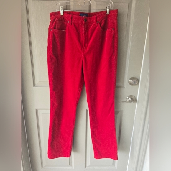Talbots Corduory Pants Sz 12 Women Red High Rise 38×30 Straight Leg Casual - Picture 4 of 10